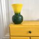 Vintage two-tone green and yellow vase