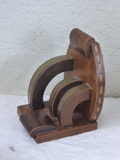 Pair of wood and brass bookand greenhouse, art deco
