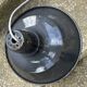 Industrial enameled pendant light, gray blue, vintage.
