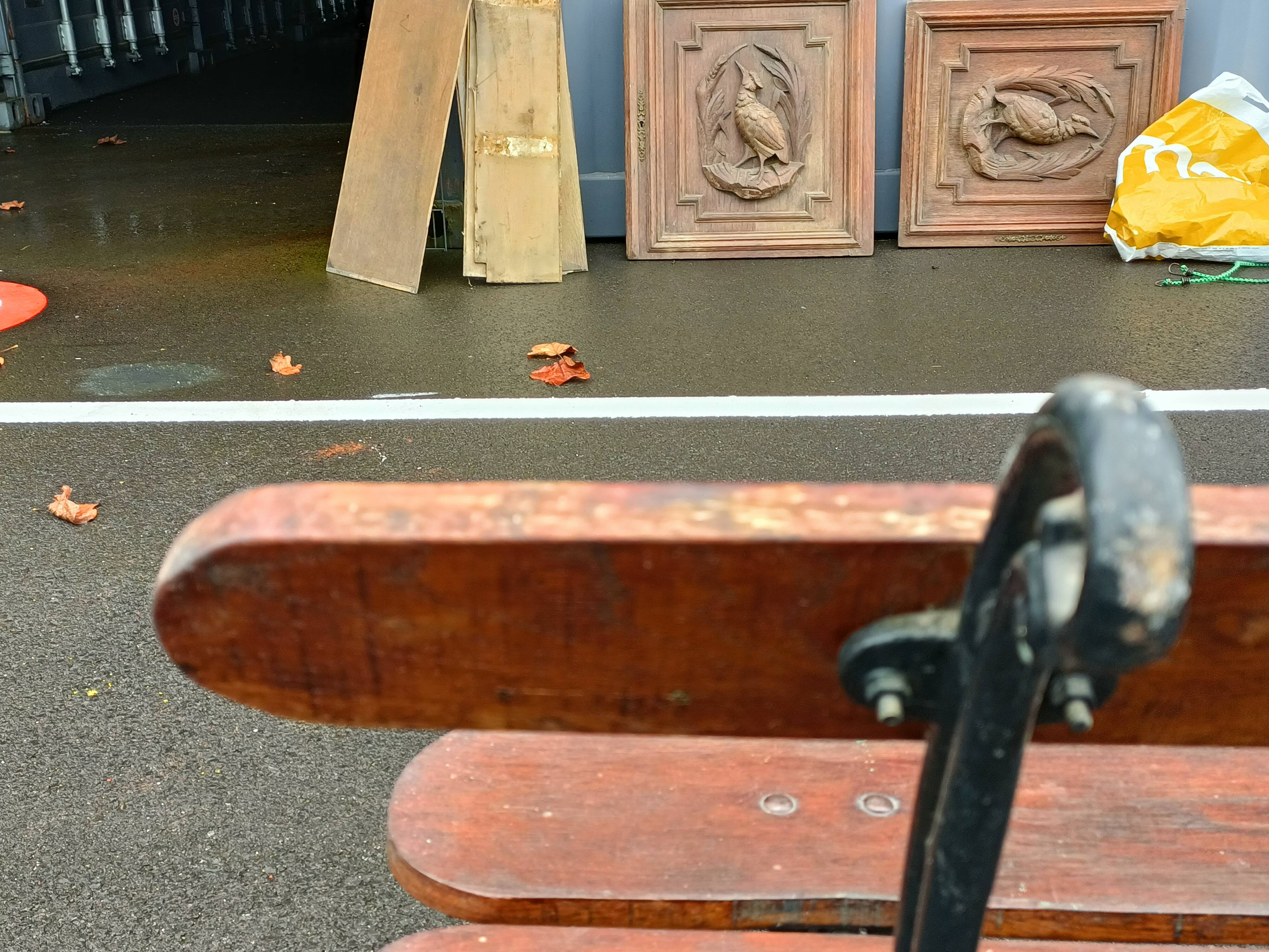 Old garden bench cast iron legs