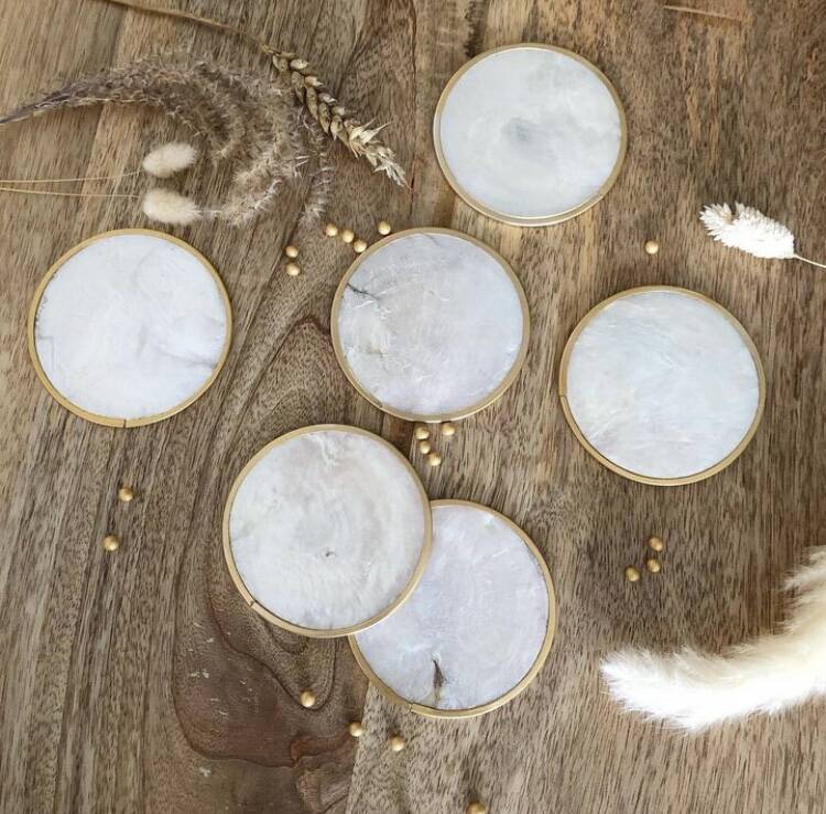 Vintage mother-of-pearl coasters