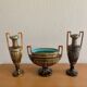Art Nouveau fireplace set in majolica