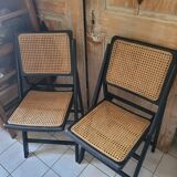 2 chaises pliantes en cannage