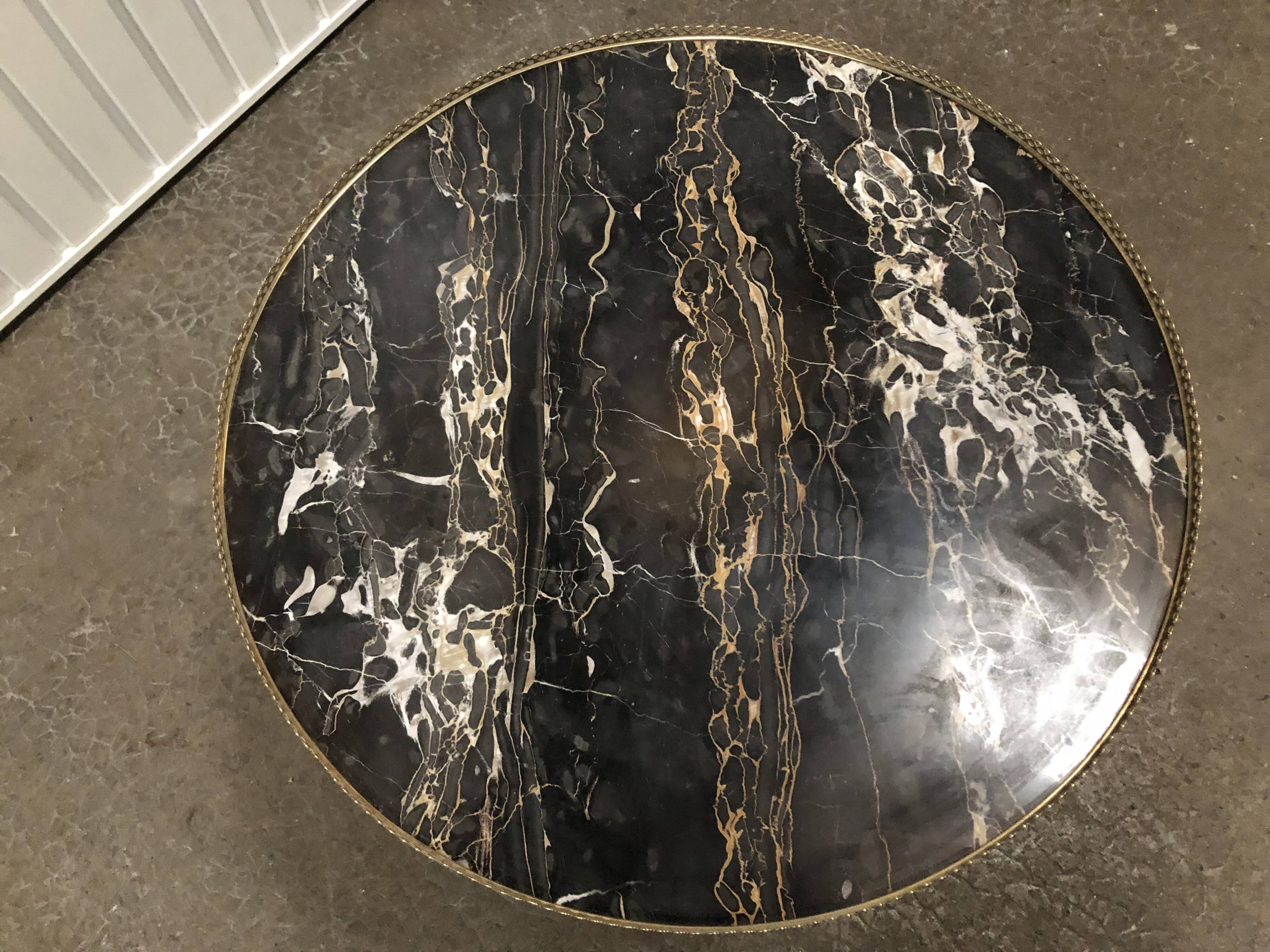 Table basse laiton et marbre