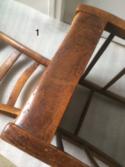 Wooden farm chairs pair