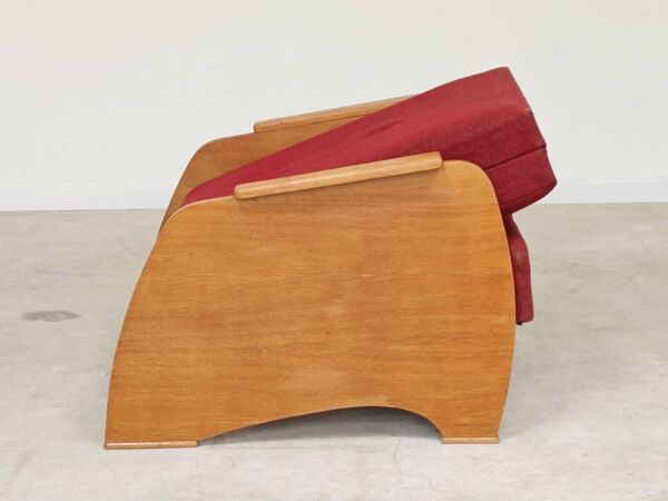 Fauteuil dépliant daybed art déco Europe de l'est convertible 1960