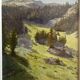 Watercolour painting by G. Girardot (1856-1914) "La Grande Morzine" Leysin 1909