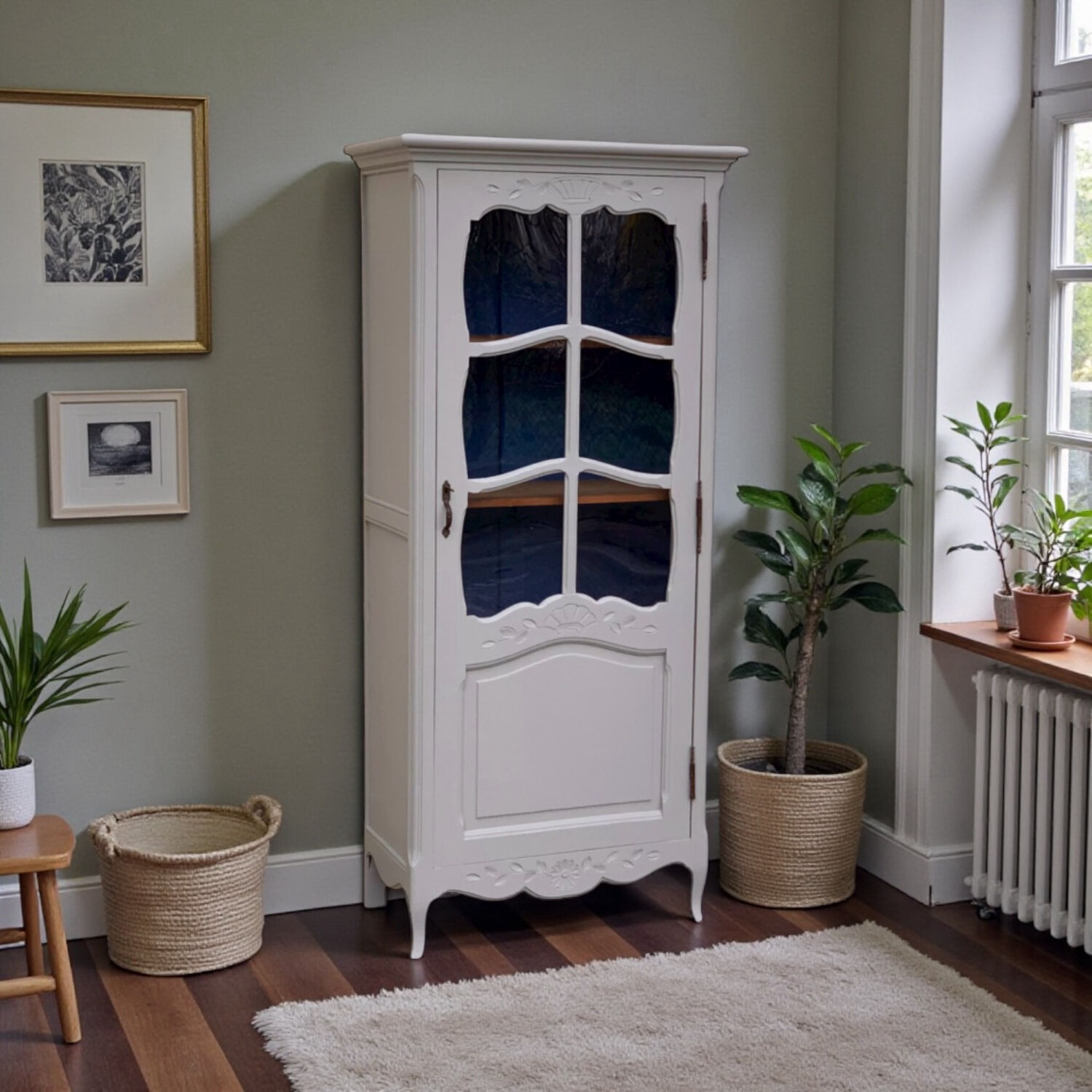 1930s Parisian glass-fronted wardrobe