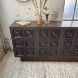 Brutalist sideboard attributed to De Coene, 1970s