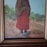 Ancient oil-on-wood painting 19th Century