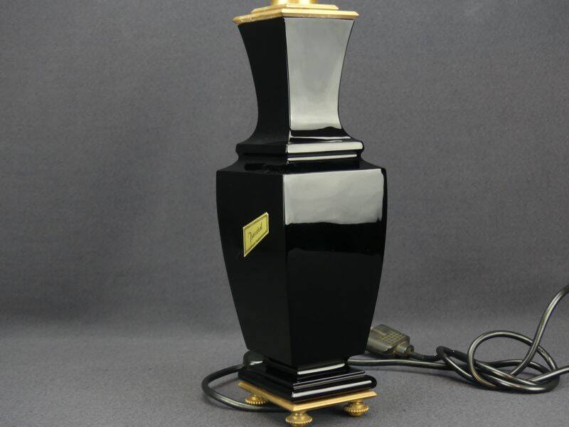 Baccarat, black crystal lamp base
