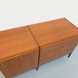 Vintage modernist enfilade ARP Minvielle by Guariche Mortier Motte teak