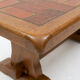 Brutalist coffee table in solid oak and ceramic – 1970
