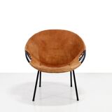 Two vintage suede balloon chairs from Lusch Erzeugnis