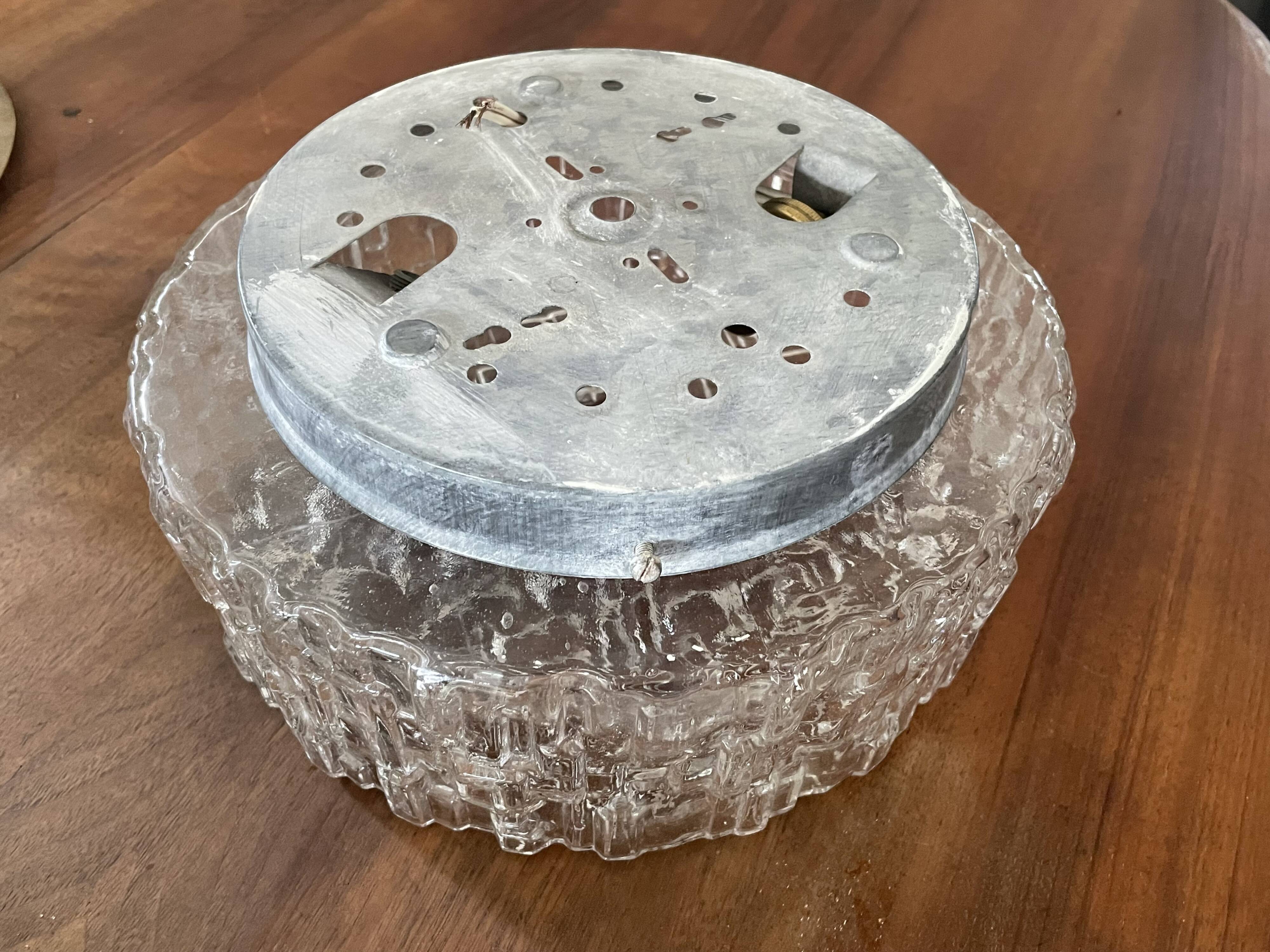 Round vintage glass ceiling light 24cm