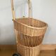 Rattan / Wicker Shopping Trolley 1960s Vintage