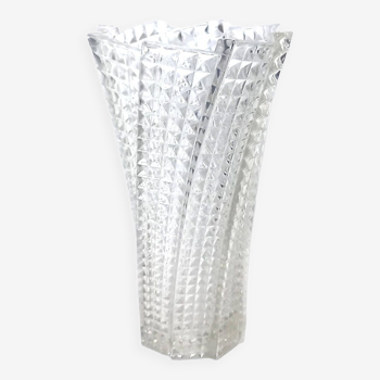 Extra large asymmetrical geometric glass vase