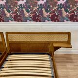 Paire de lits rotin design 1950