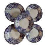 Assiettes dessert Sarreguemines modèle Jardinière XIXEME