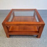 Table basse vintage en Merisier massif.