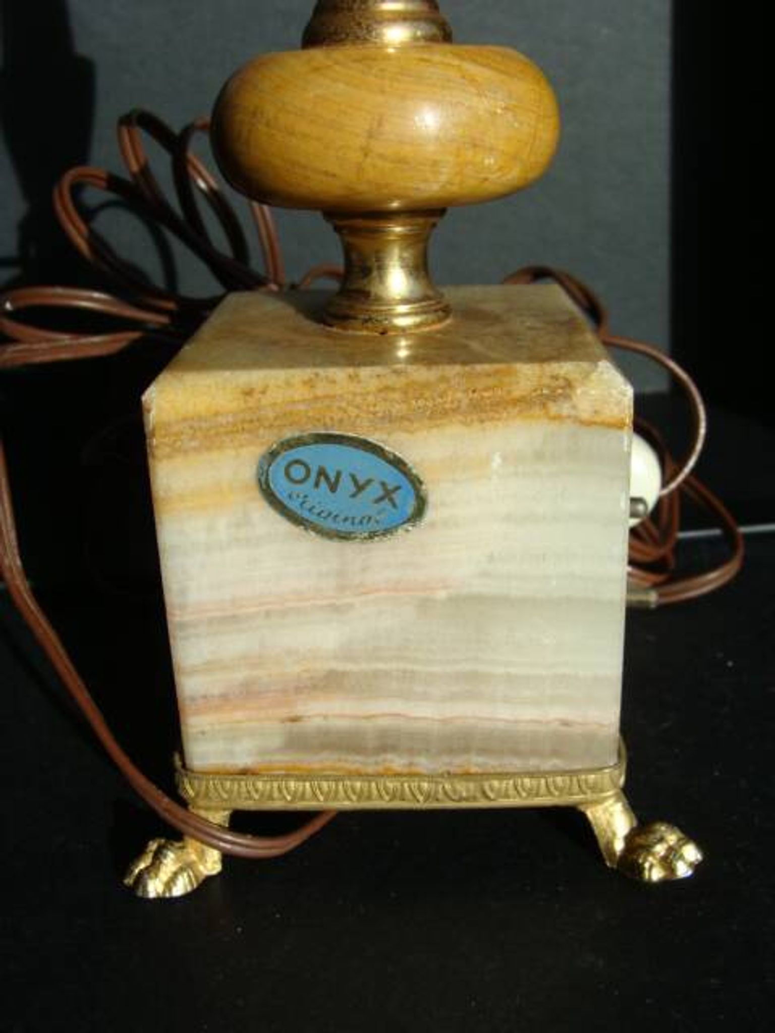 Pied de lampe colonne vintage / onyx