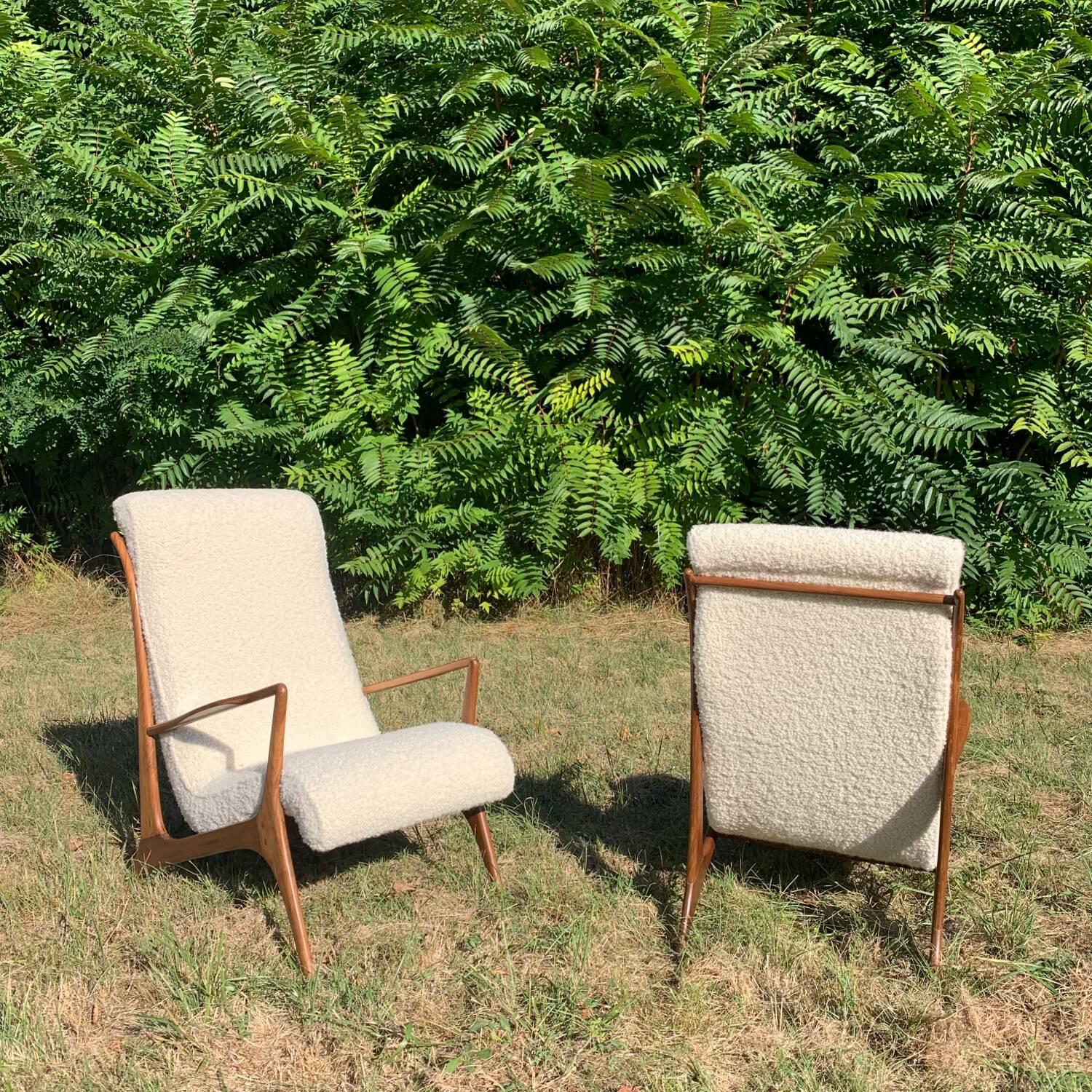 Pair of modern VK armchairs by J.Graz in caviuna, 1950s