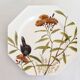 Antique 10" octagonal plate foliage bird Mintons ESSEX BIRDS 1880