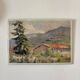 Oil painting on canvas "Mountain, fir tree and house" no. 51