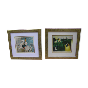 Paire de lithographies de Nahum Gutman