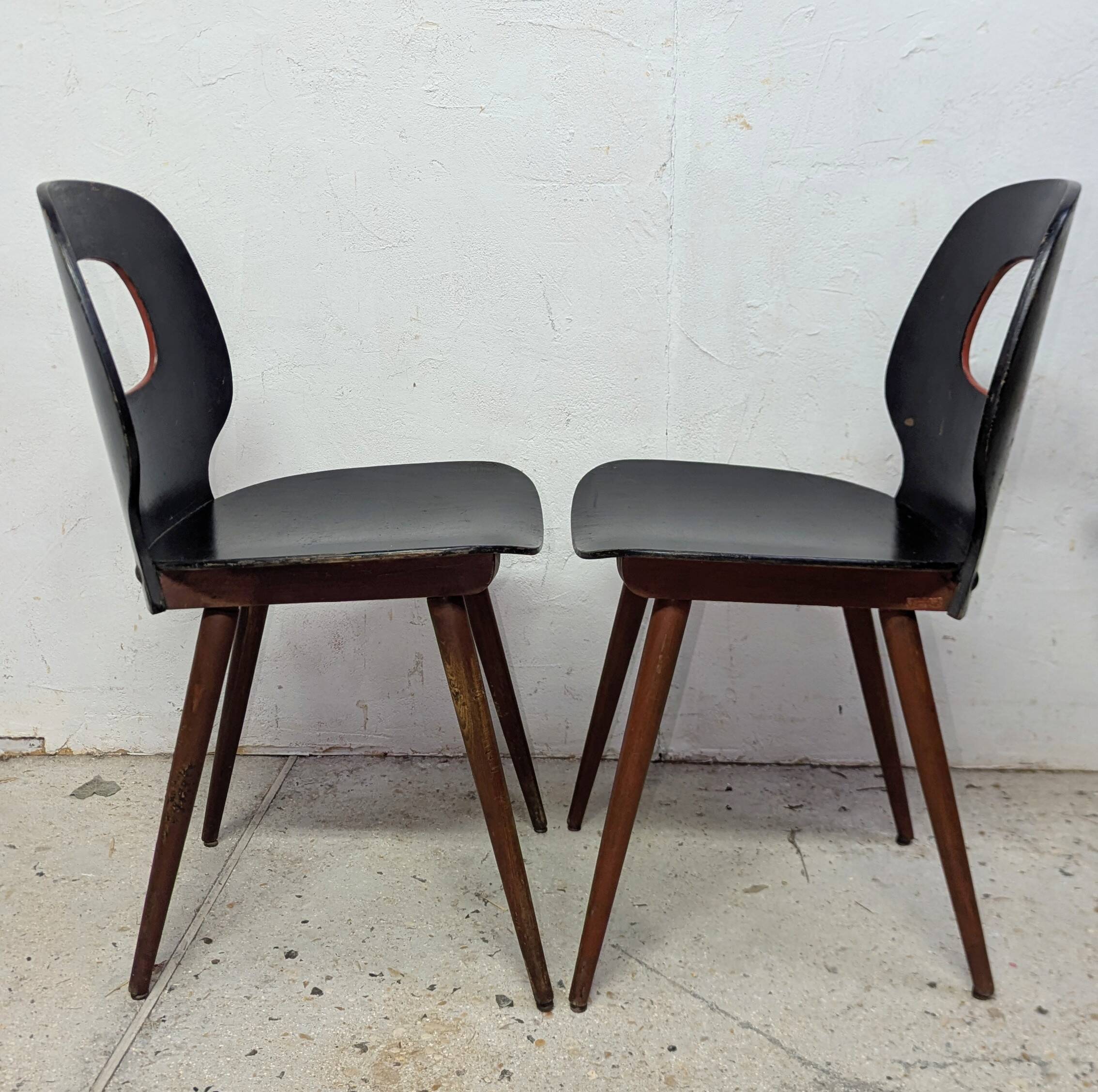 Pair of Baumann chairs, eye type.