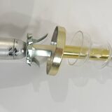 Doria Leuchten pendant lamp, textured Murano glass globe and brass,