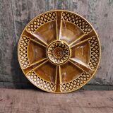 Art Deco French majolica oyster plate from Sarreguemines