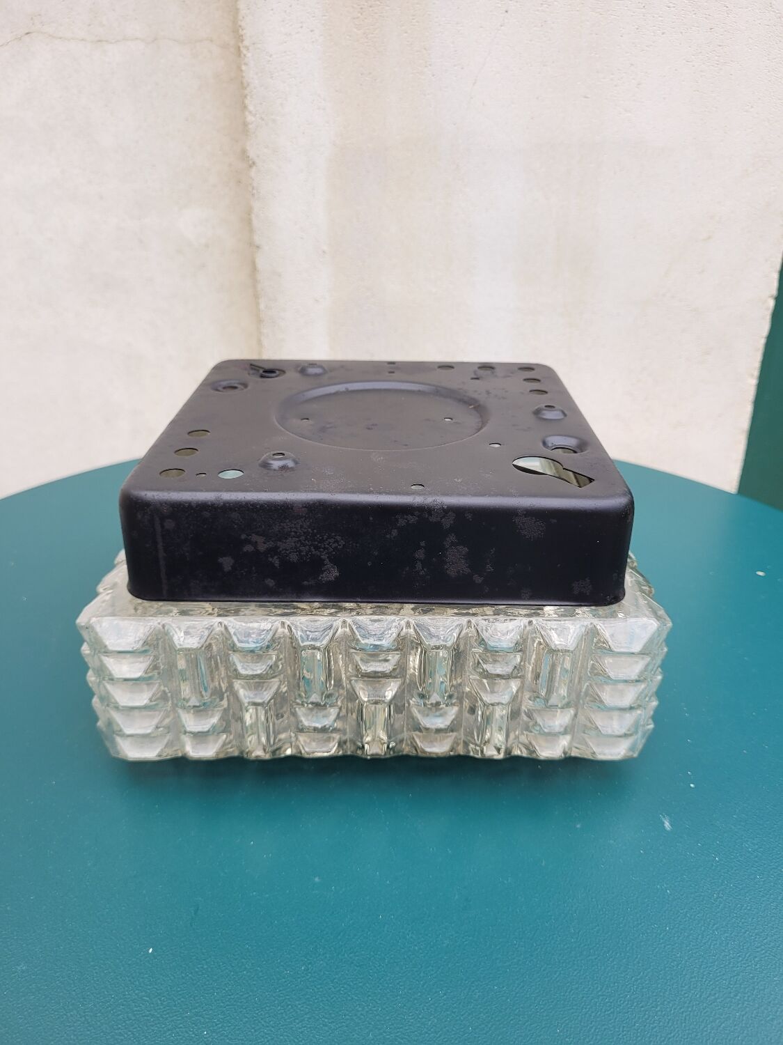 Square glass ceiling lamp