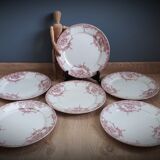 Set of 6 flat plates Red Dolphin 1920
