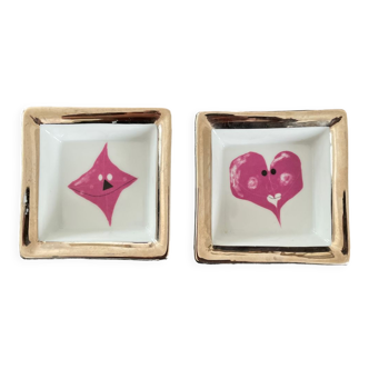 Duo de cendriers Christian Lacroix en porcelaine