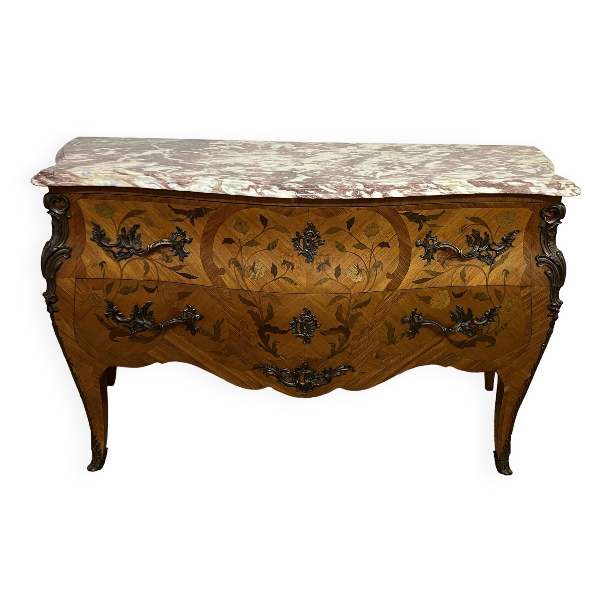 Louis XV style inlaid chest of drawers
