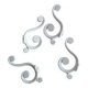 Set of 4 white lacquered metal hooks,