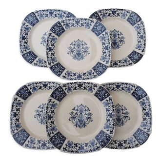 6 old earthenware plates Gien