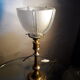 Lampe calice 1930 laiton tulip very thick molded glass 36x14