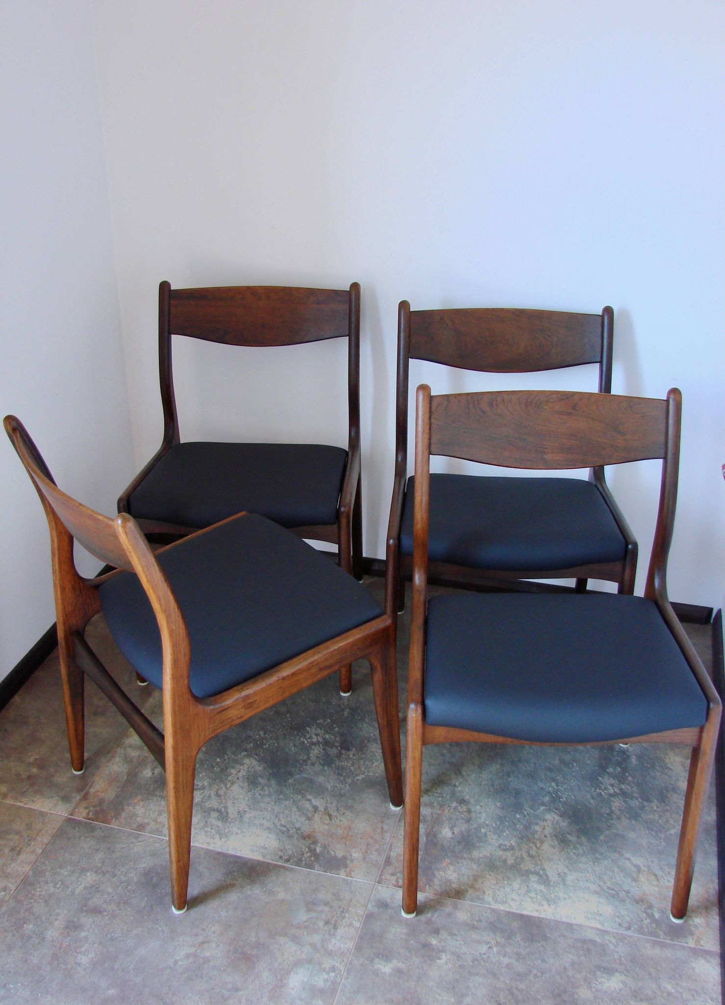 Set of 4 vintage rosewood chairs from the 1960s, Richbilt, Johannes Anderse