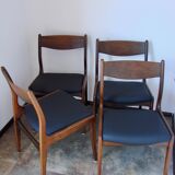 Set of 4 vintage rosewood chairs from the 1960s, Richbilt, Johannes Anderse