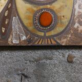 Plate, enamelled lava panel J.G Picard, Vallauris