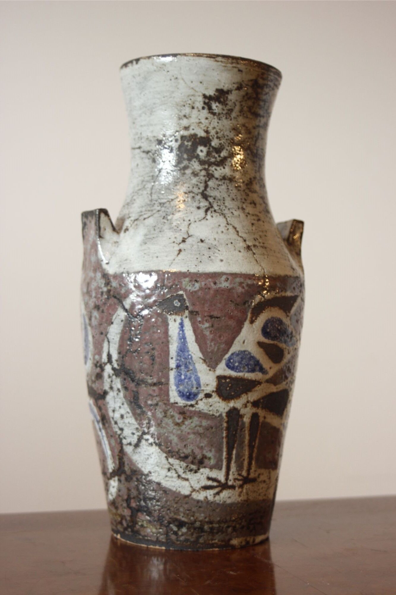Ceramic bird vase by Jean Derval in Vallauris, France 1950s