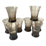 8 smoked glass glasses