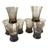 8 verres en verre fumée