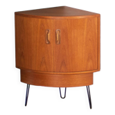 Retro Teak 1960s G Plan Fresco Corner Unit Bar Drinks Cabinet On Hairpin Legs