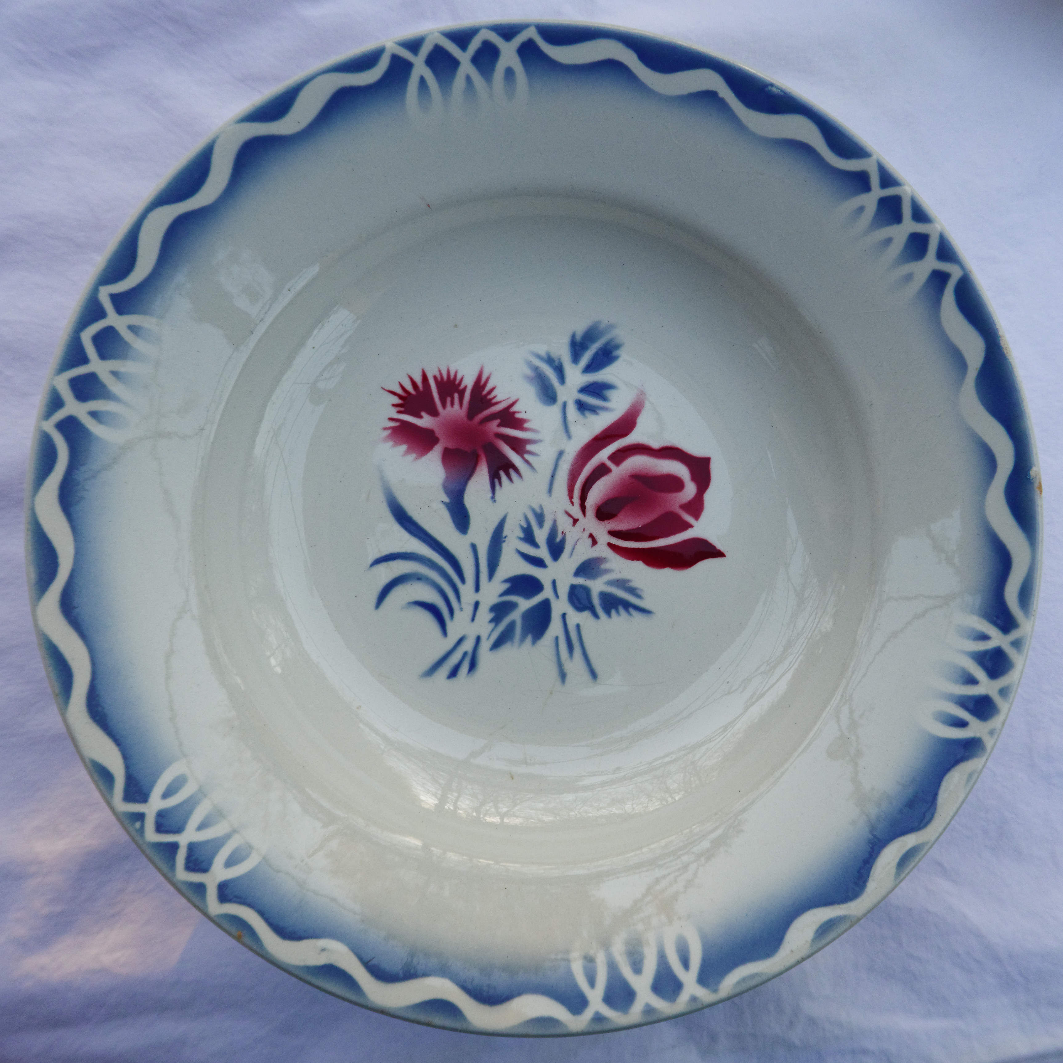 Lot 6 old plates Sarreguemines DIGOIN juliette collection