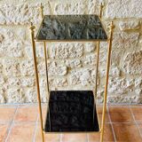 Vintage brass and glass side table circa 70's