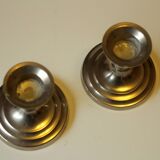 Deux bougeoirs argent plaqué