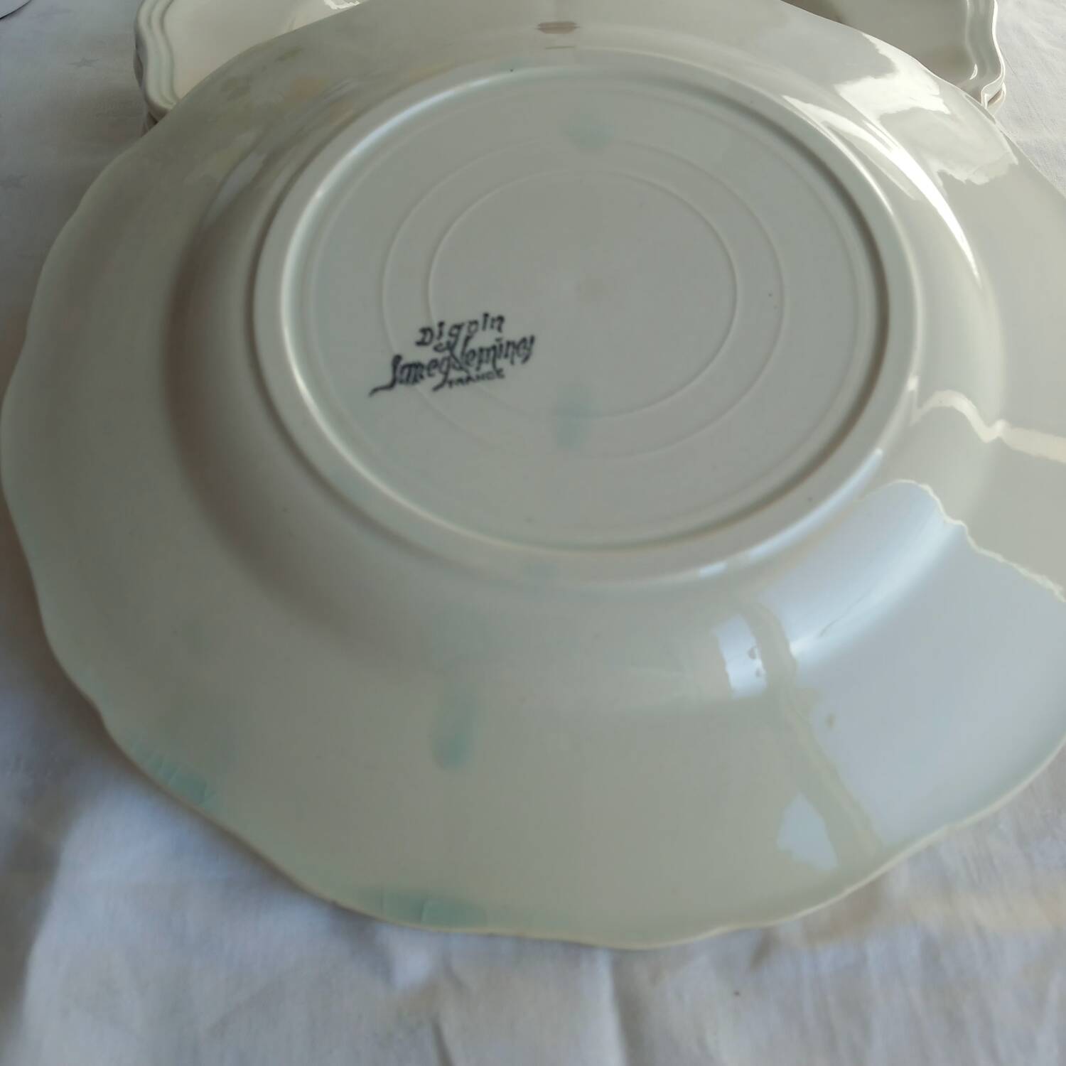 Sarreguemines Ivory Plates